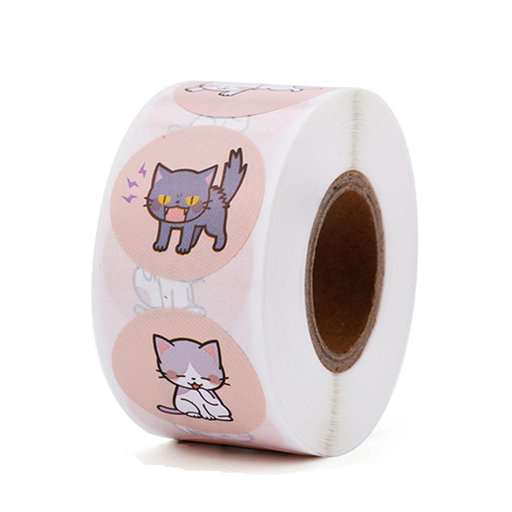 1Inch 50-500Pcs Lovely Cat Stickers For School Reward Stickers Classroom Decoration Encouragement Sticker For Student Teacher