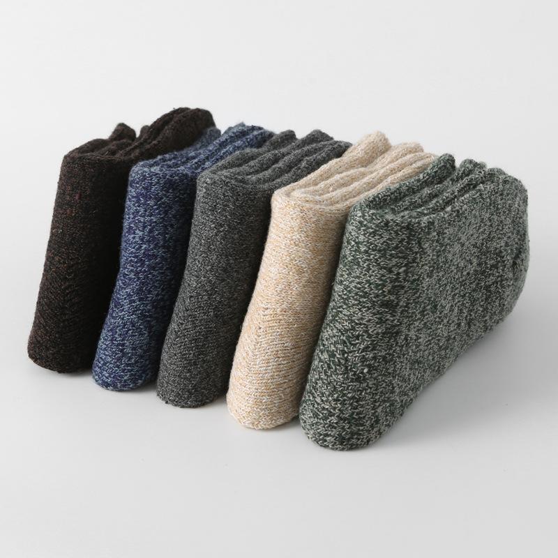 5/10 Pairs Comfortable Casual and Versatile Autumn Winter Warm Loop Socks Simple Retro Mid Calf Socks Solid Color Socks for Women