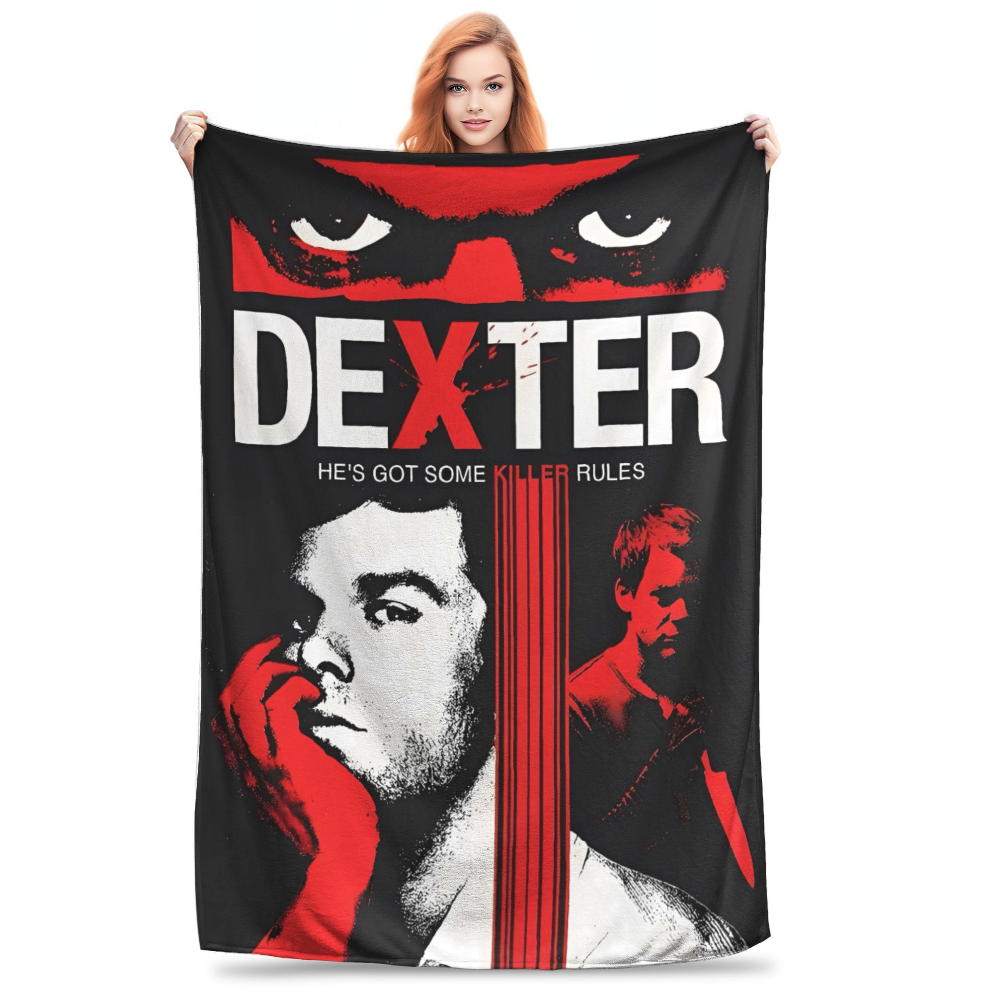 

Dexter Morgan TV Horror Blanket Warm Soft Funny Plush Bedding Throws For Girls Boys Living Room Flannel Bedspread Bed Cover 75x90cm