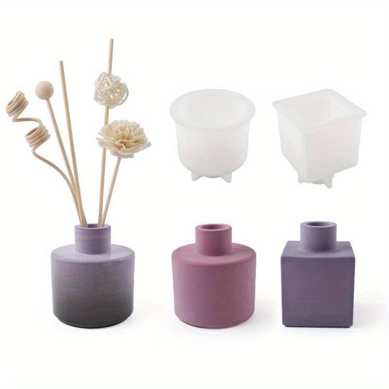 Handmade DIY Cement Vase Silicone Mold Vase Insertion Aromatherapy Gypsum Decorative Mirror Resin Mold Home Decoration Process