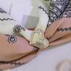 Alloy Minimalist Diamond Peach Heart Scarf Buckle & Clip Brooch