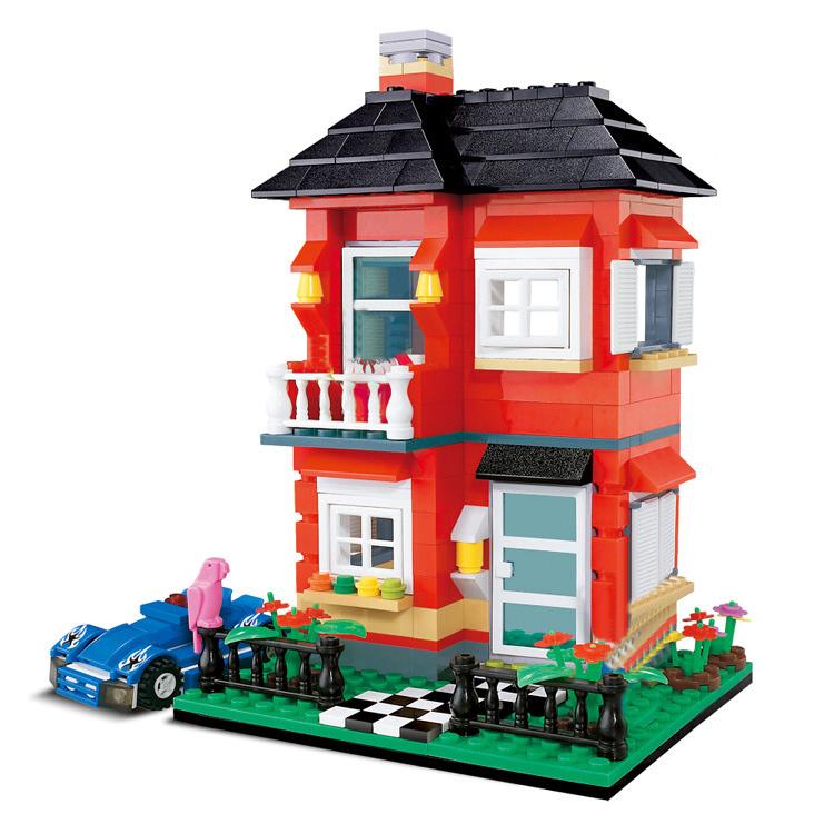 City House Architecture Super Villa Cottage Creative Set Model Building Blocks Bricks Friends Kid Toy Children Ideas Chinoiserie