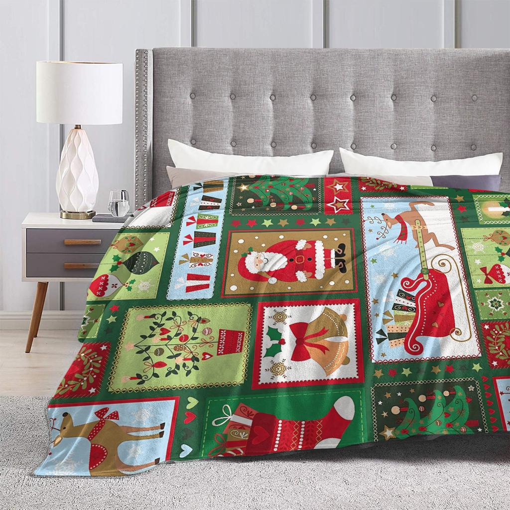 New Year Plaid & Pattern Soft Warm Blanket  Students Plush Bedding Throws Funny Couch Chair Flannel Bedspread Sofa Bed Cover