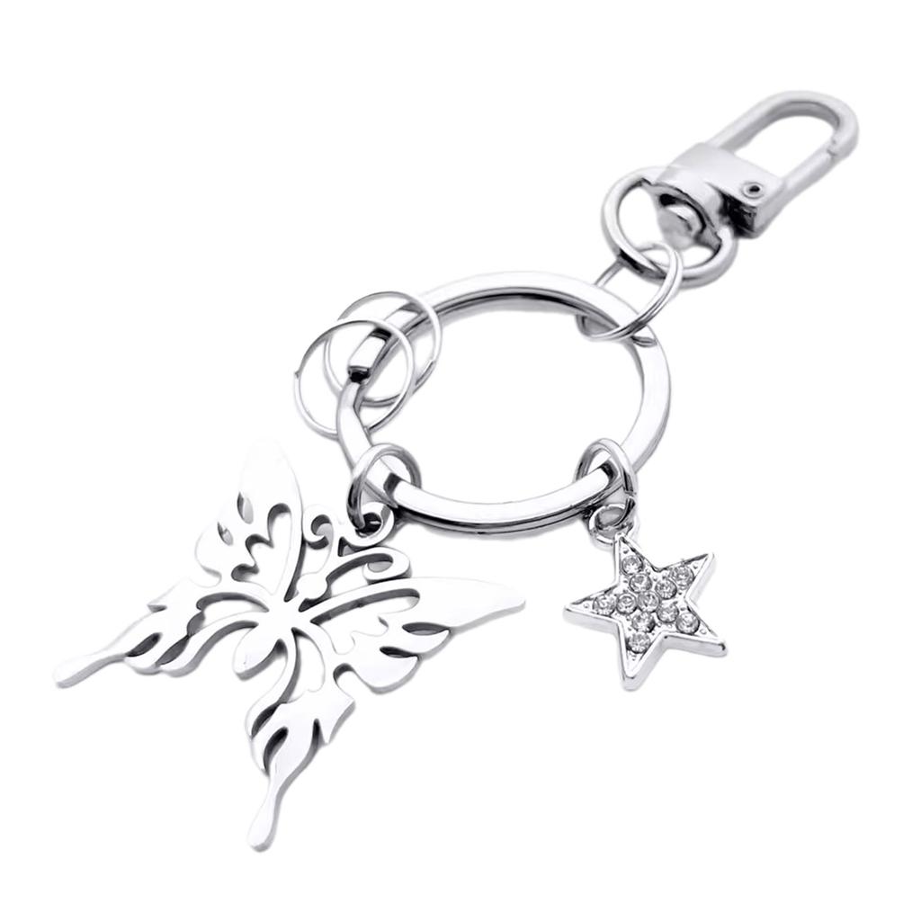 Butterfly Star Keyring Delicate Butterfly Keyrings Fashion Accessory Stylish Butterfly Key Holder Perfect for Key Bag