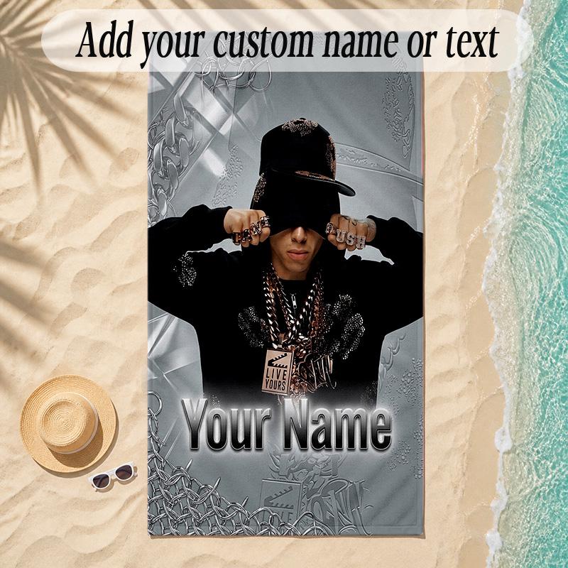 Beach TowelCentral Cee Custom Name Text Personalized Soft Towel for Beach Pool Indoor Home Decor Gift