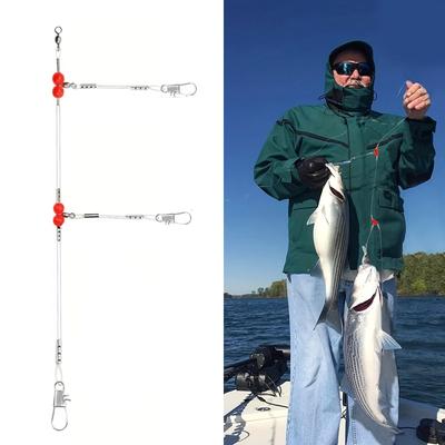 6Pcs Fishing Leaders Fishing Rigs High Strength Fishing Wire Leader Line Rig with Swivel Snap Wire Leader for Lures Hook
