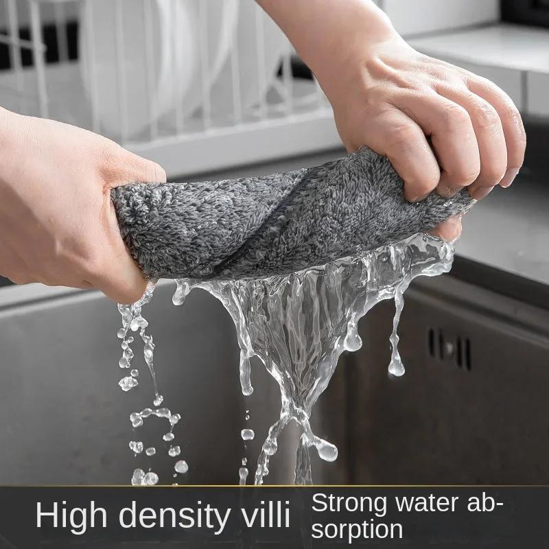 New Japanese Bamboo Charcoal Fiber Wipes Household Cleaning Soft Dish Towel Kitchen Supplies Thickened Absorbent Towel