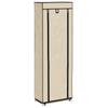 Shoe Cabinet with Cover Cream White 57 X 29 X 162 Cm Fabric