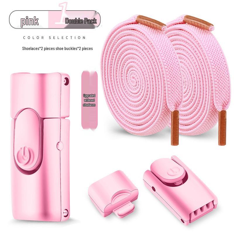 No-Tie Elastic Flat Shoelaces with Metal Buckle for Men & Women