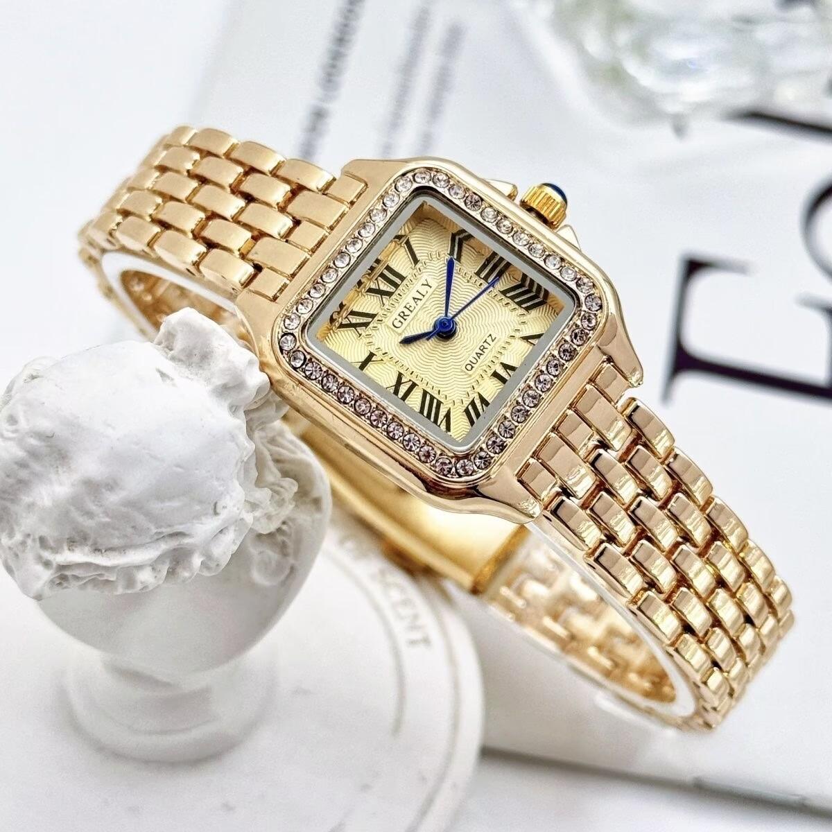 

New Luxury Women Watch Fashion Square Wristwatch Casual Quartz Watch Simple Rhinestone Ladies Clock Relogio Feminino Woman Watch