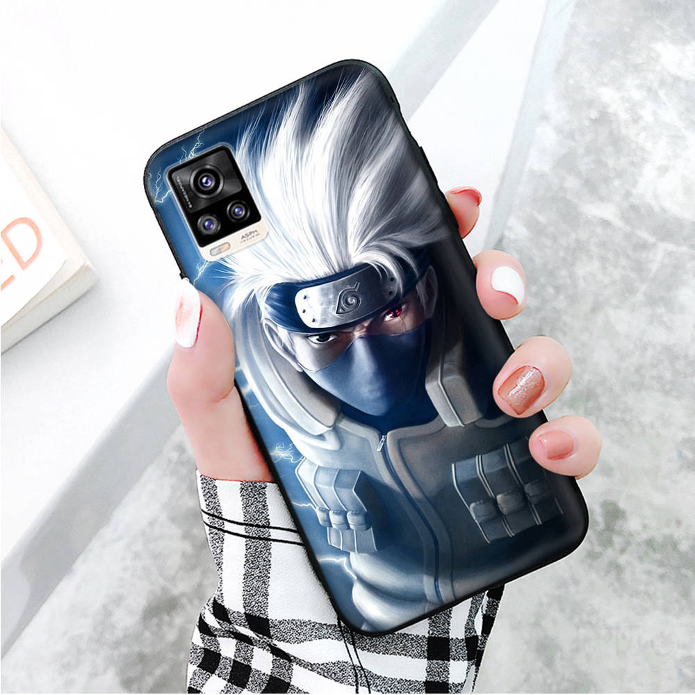 Black Case for Xiaomi Redmi 13C Note 9 iPhone XR 7 8 14 15 11 12 13 X XS Pro Max Samsung A25 S23 S24 FE Ultra Plus Naruto Kakashi