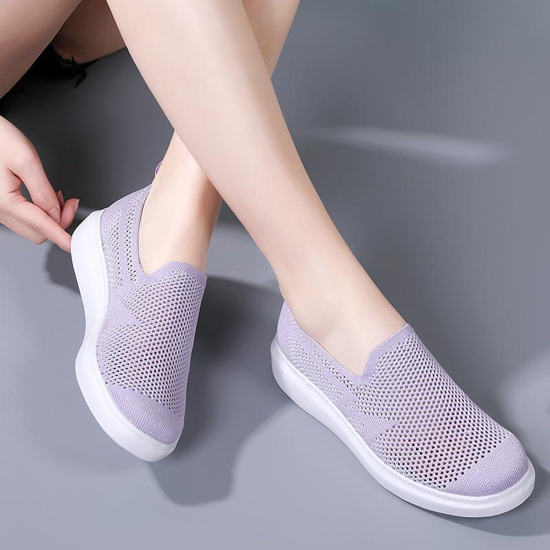 Summer Women Sneakers Comfort Casual Plus Size Flats Loafers Soft Walking Sports Shoes Slip On Large Size