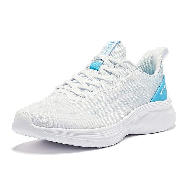 Erke Water Drift 5 ST Lightweight Comfortable Shock Absorbing Breathable Low Top Running Shoes Men sneakers White Pool-Blue 51124203115-006