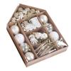 2 Pack Xmas Ball Ornaments Set PS Plated Stars Snowman Snowflakes Xmas Tree Hanging Decorative Balls for Home White and