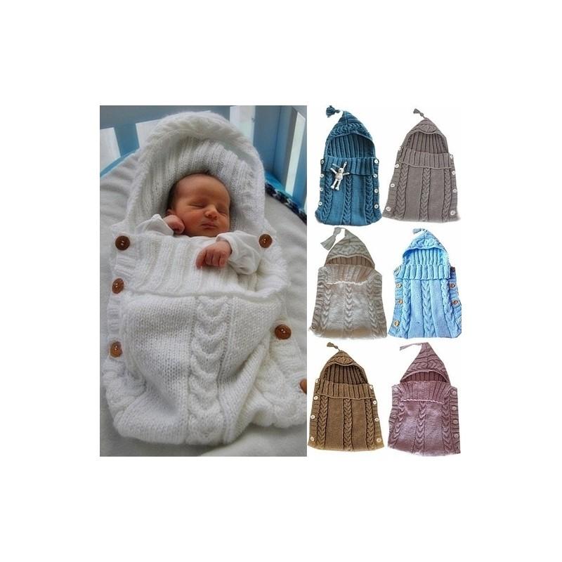 Baby Knit Blanket Sleep Sack For Children With Button Closure For Cozy Wear
