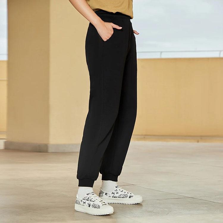 Li Ning Sports Lifestyle Series Loose Fit Cuffed Sweatpants Women Bottoms Black AKLS516-1