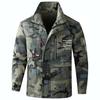 Men's Camouflage Workwear Set, Wear-Resistant Polyester-Cotton with Reflective Strips, Thickened for Spring & Autumn Outdoor Use
