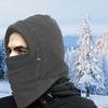 Ski Face Mask Windproof Thermal Fleece Balaclava Hat Neck Warmer Hooded Neck Face Mask Thicken Warm Bomber Hat for Hiking Skiing