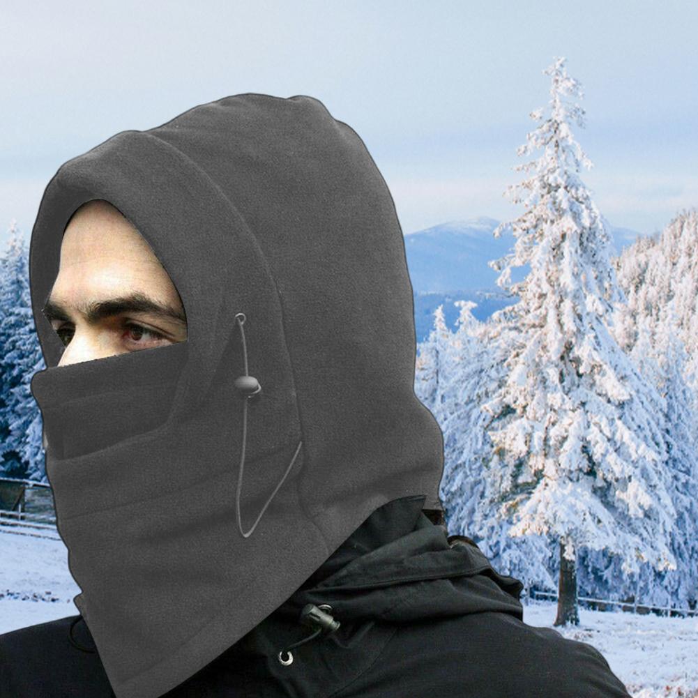 Ski Face Mask Windproof Thermal Fleece Balaclava Hat Neck Warmer Hooded Neck Face Mask Thicken Warm Bomber Hat for Hiking Skiing