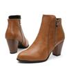Fashion Women Ankle Boots Fashion PU leather Boots High heel 8cm Ladies shoes Side Zipper Short Boots for Women Shoes 2024