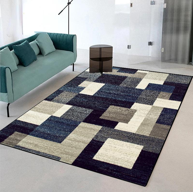 Nordische Geometrische Teppiche Große Fläche Rutschfeste Waschbare Teppiche für Wohnzimmer Schlafzimmer Weiche Lounge Heimdeko Matte