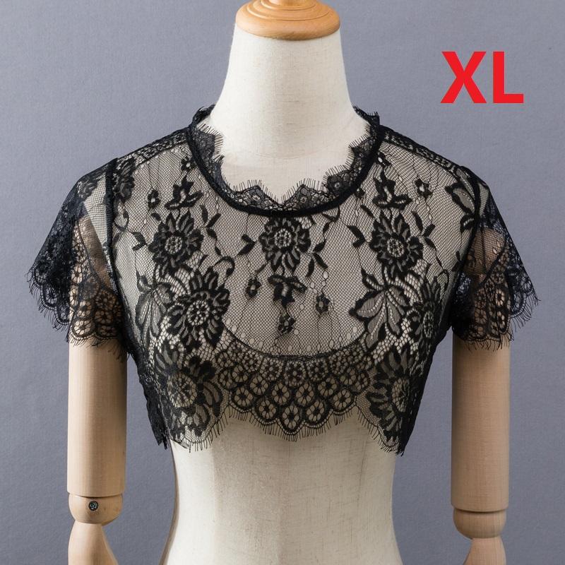 Elegant Black Fake Collar Lace Elegant Women Fake Half Shirt Detachable White False Collars Woman Neckwear Clothing Accessories