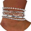 Bohemian Minimalist Women's Hand Jewelry Set: 6 Multi-layer Simple Bracelets