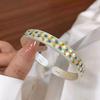 Ancient Gold-painted Flower Vine Bracelet Heart Meridian Opening Enamel Color New Chinese Bracelet White Copper Solid