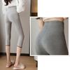 Women Cropped Leggings Elastic Tight Fit High Waist Lace Splice