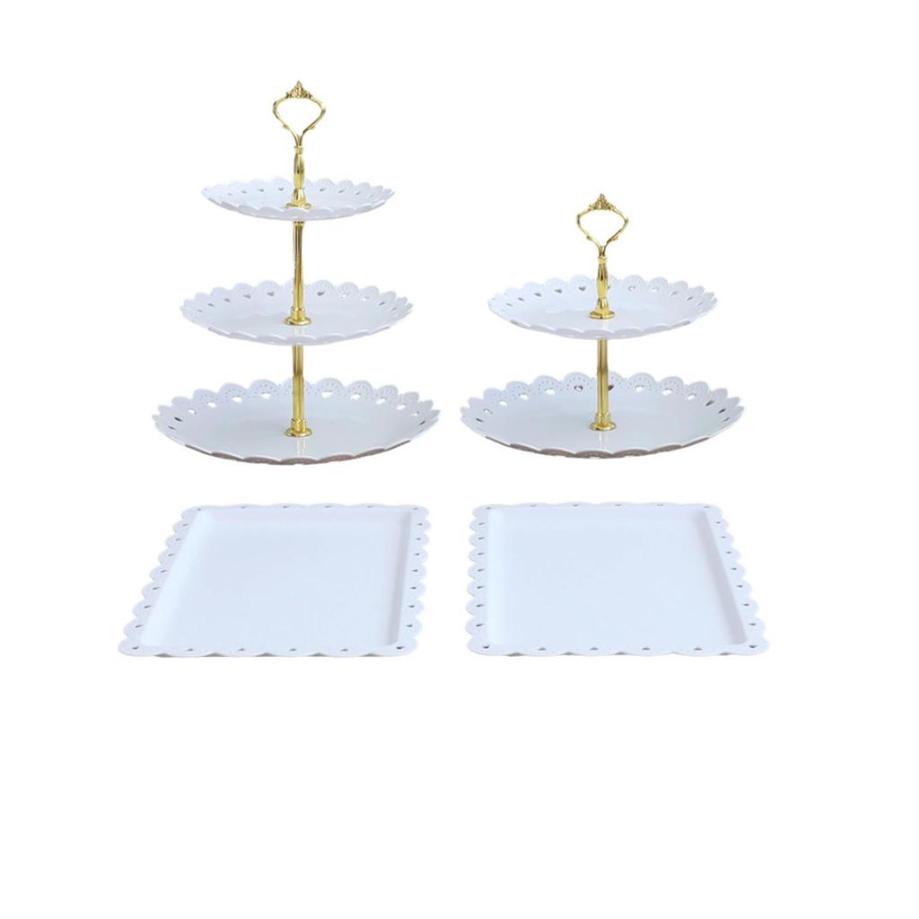 European Three-Tier Dessert Stand: Elegant Fruit Plate and Cake Display for Afternoon Tea