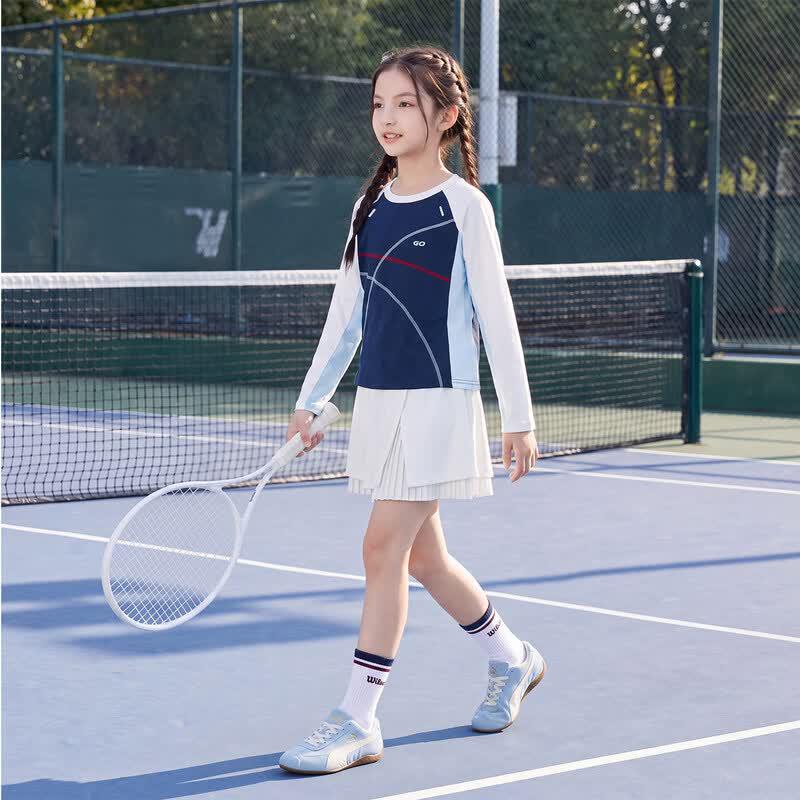 Moonkids Girls' Quick-Dry Long-Sleeve Tennis & Badminton Sports Set (Autumn 2026)