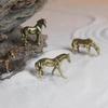 Miniature Antique Brass Long Tail Horse Figurines Feng Shui Ornament Copper Zodiac Animal Mini Desktop Crafts Home Decor gifts