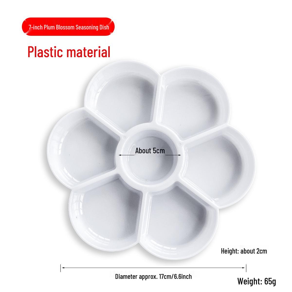 Traditional Chinese Painting Ceramic Palette: Plum Blossom Calligraphy, Oil, Gouache, and Watercolor Mixing Dish