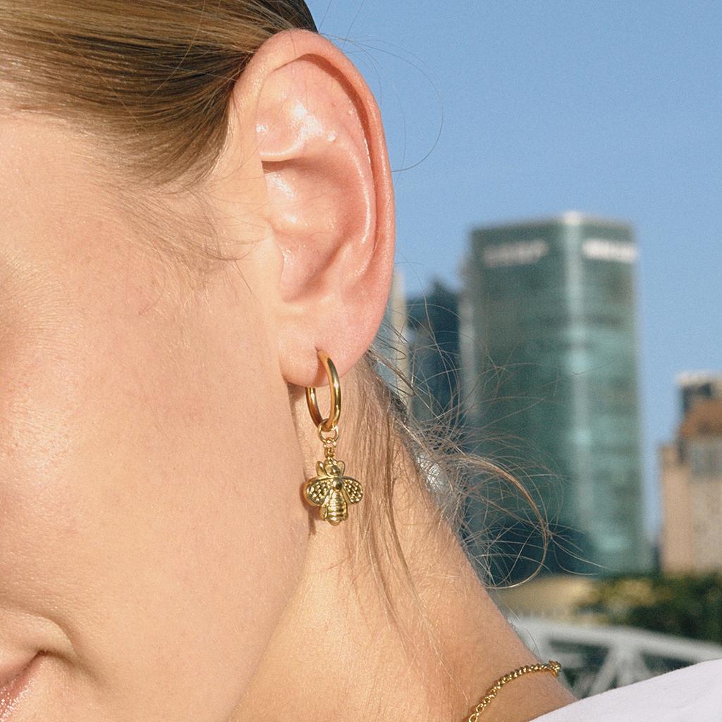 Yori Edelstahl Bienenanhänger Ohrstecker Hell Anti-Allergie Wasserdicht Charme Textur Hohe Qualität Schmuck