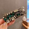 Retro Grün Schwerindustrie Strass Haarspange Herbst und Winter Kleiner Duftiger Stil Mode BB Clip Haaraccessoires Damen