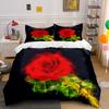 Romantic Rose Set Decoration Gift Soft Comfortable Duvet Cover Bedding Set Included 1*Duvet Cover & 2*Pillowcases Gift