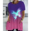 2026 Neues Sommer-T-Shirt mit kurzen Ärmeln, 3D-bedrucktes T-Shirt mit Tasche, Lässig und Modisch, Übergröße T-Shirt