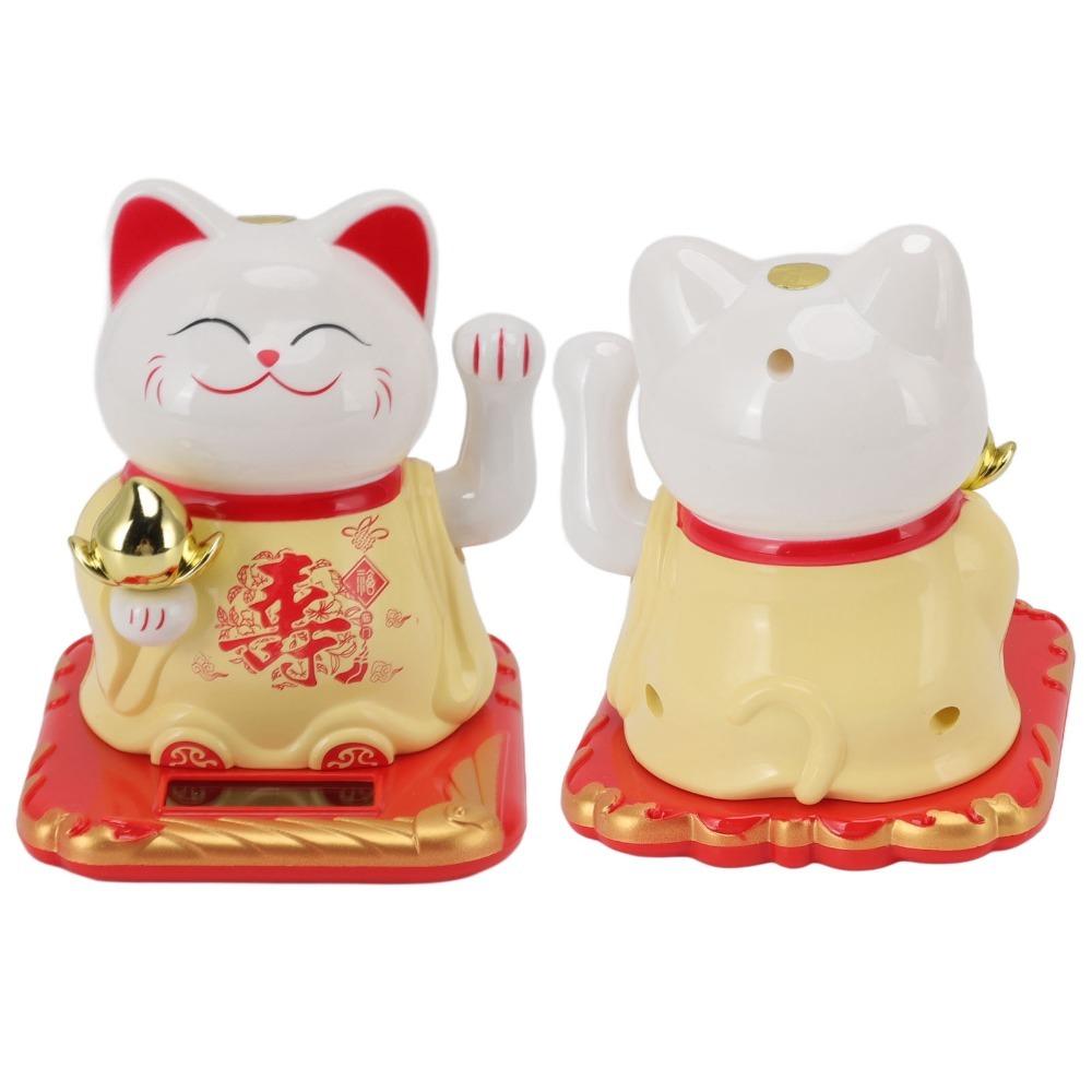 Plastic Chinese Fortune Cat Ornament Desktop Auspicious Decor  Office Desk Ornament жёлтый