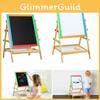 Kid Art Wooden Easel Double Sided Blackboard Magnetic Surface Multi Functional