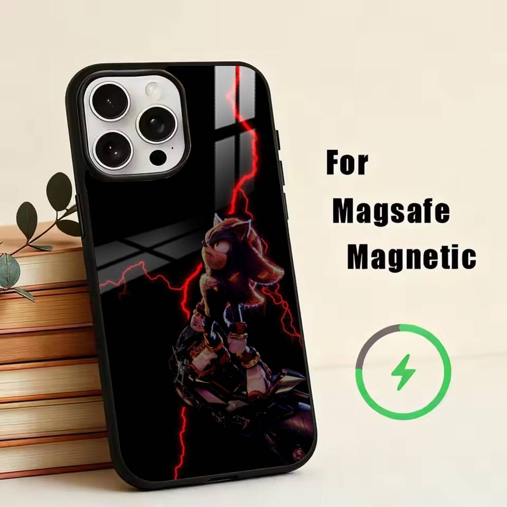 S-Shadow the Hedgehog Phone Case For iPhone17,16,15,14,13,12,11 Plus,Pro Magnetic with Magsafe Wireless Charging
