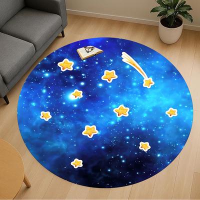 1pc Shooting Star Cosmic Round Chair Mat Area Rug - Non-Slip, Floor Mat for Office, Bedroom, Home Decor Christmas Gift P0811127