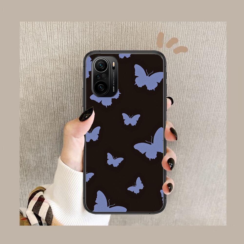 Beautiful Butterfly Pattern Phone Case For Xiaomi Redmi POCO F1 F2 F3 X3 Pro M3 9C 10T Lite NFC Black Cover Silicone Back Prett