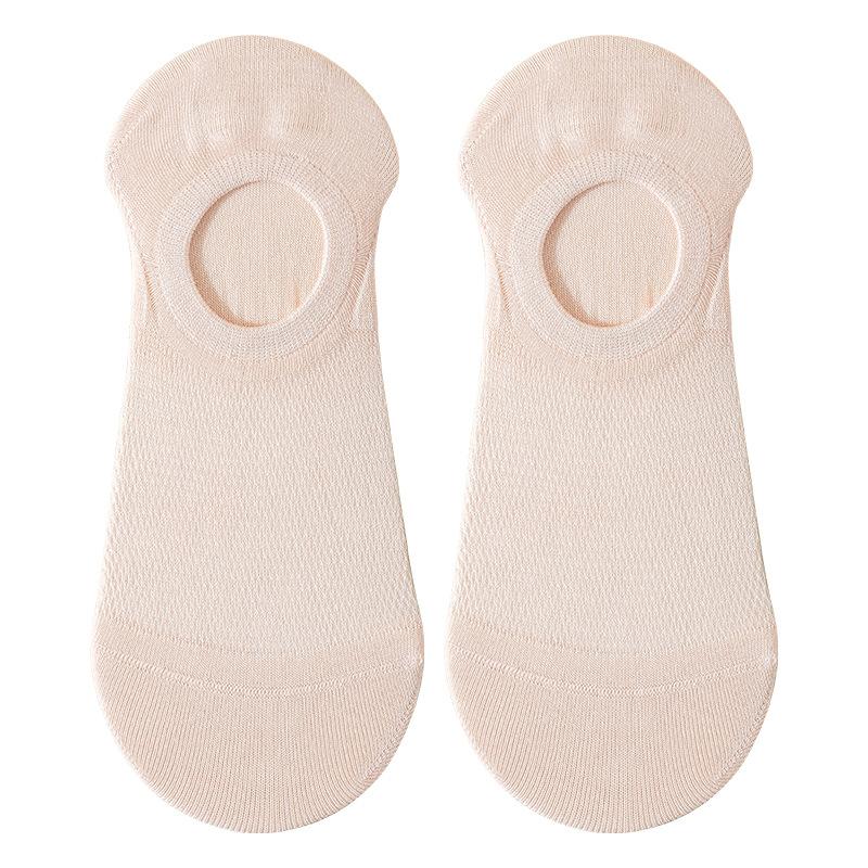 5 par damskich letnich cienkich oddychających skarpetek typu boat z jedwabiu morwowego, antypoślizgowych