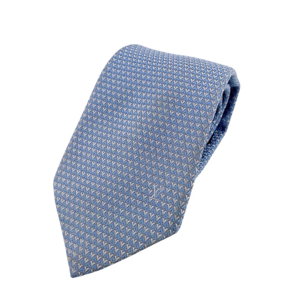 LOUIS VUITTON LV business suit diamond buoy silk tie Blue silk Used