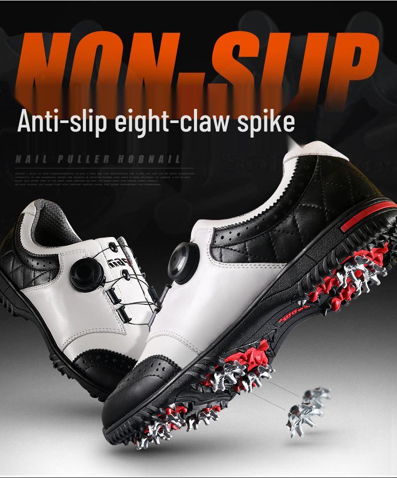 PGM Men's Waterproof Golf Shoes with Rotary Laces and Breathable Design