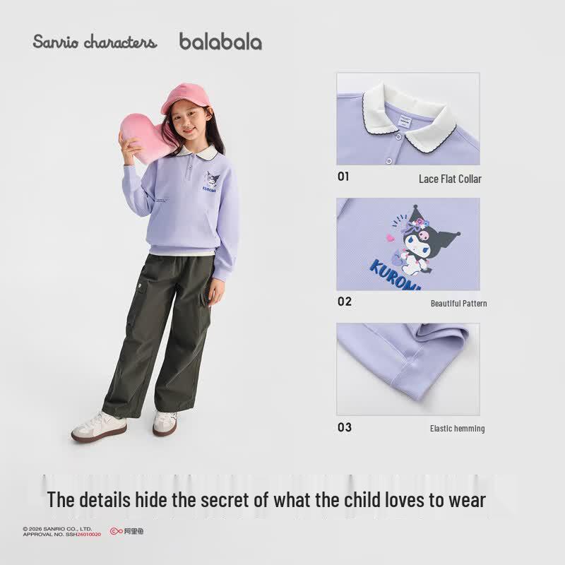 Balabala Girls' Kuromi Long Sleeve Sweatshirt