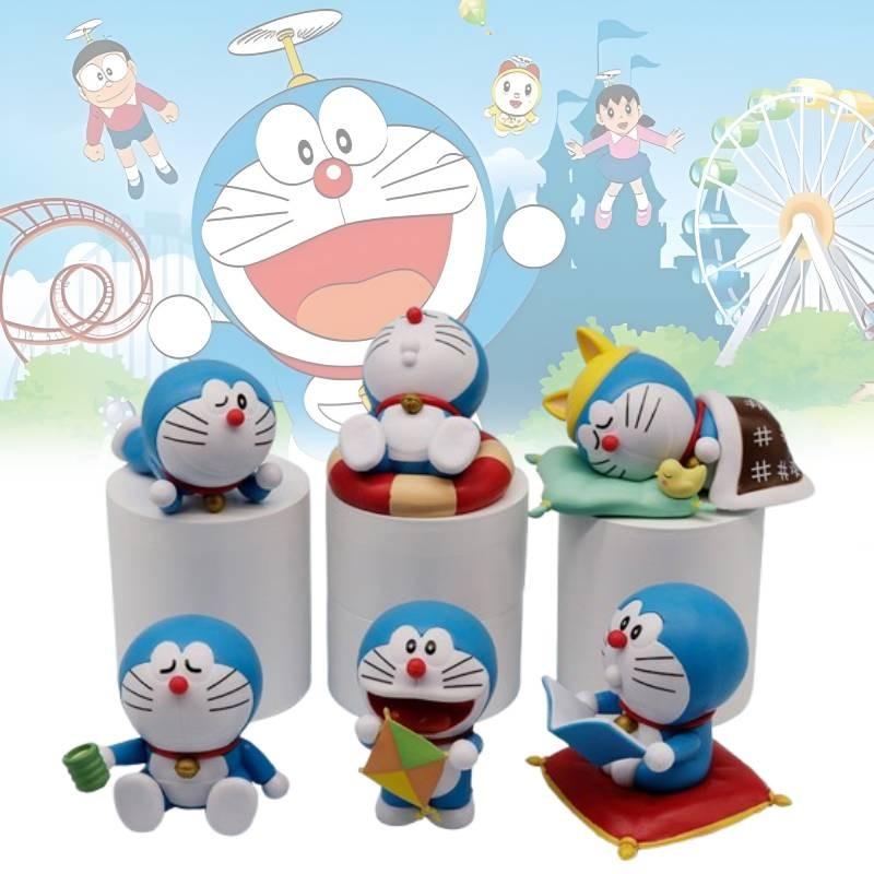 Adorable Doraemon Figurine Cute Pvc Collectible 7cm Relaxing Desktop Decoration Model