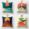 Car Waist Pillow Sofa Pillow Case Cartoon Sunrise Pattern Car Cushion Yiwu Pillow