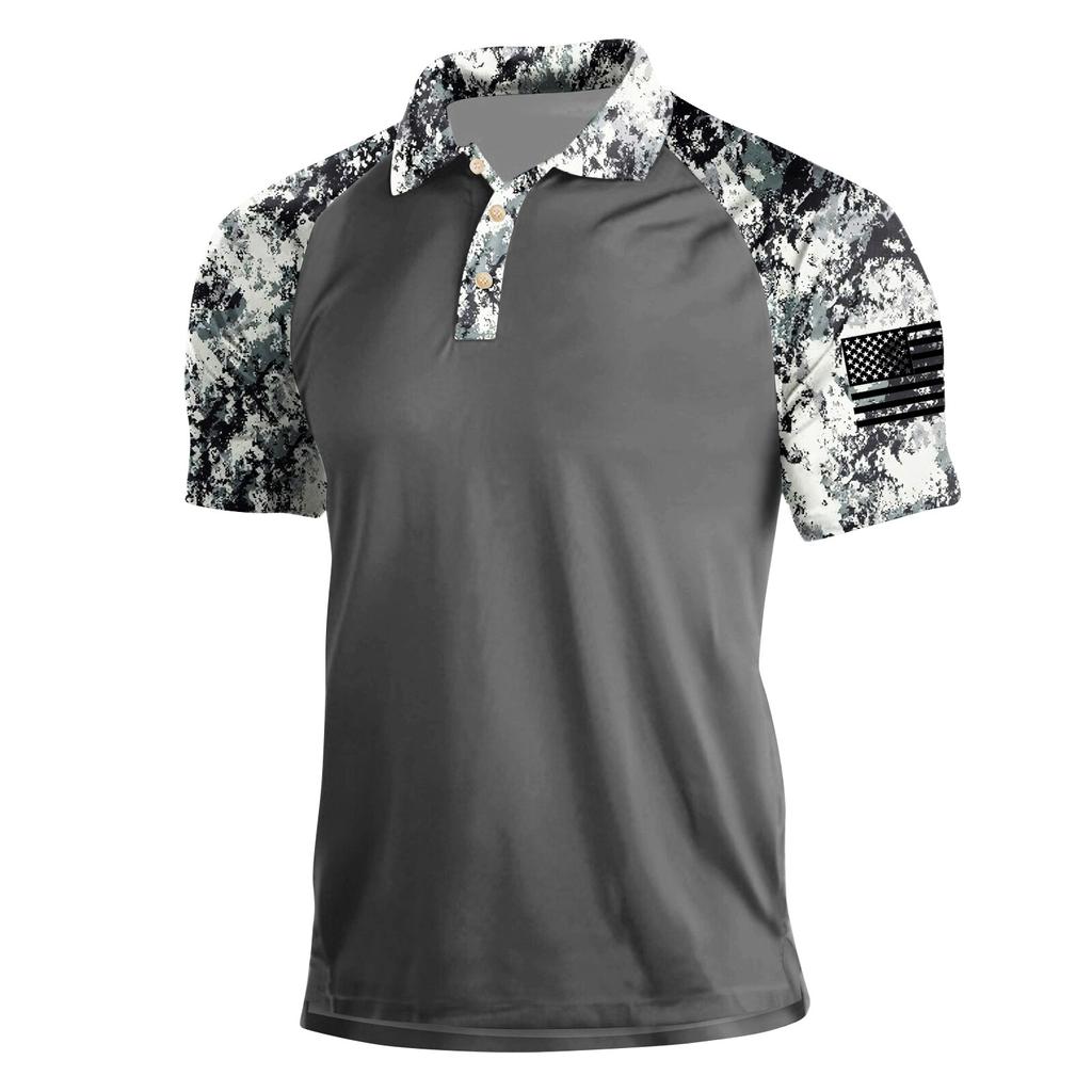 Men's Summer Print Short Sleeve Lapel Shirt Men's Casual Fashion Shirt