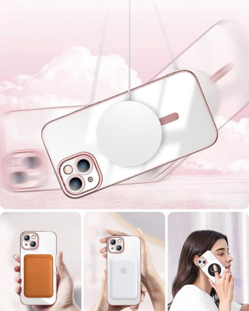 iPhone 13 Case, Electro MagSafe, Pink + Screen Protector